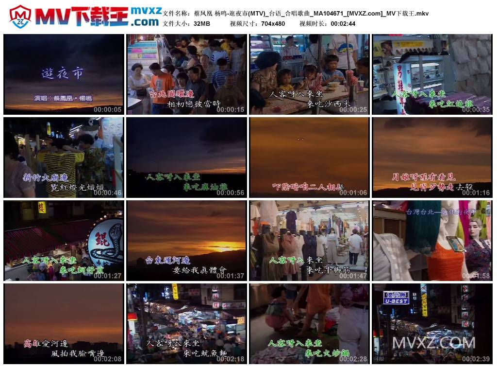 蔡凤凰 杨鸣-逛夜市(MTV)_台语_合唱歌曲_MA104671